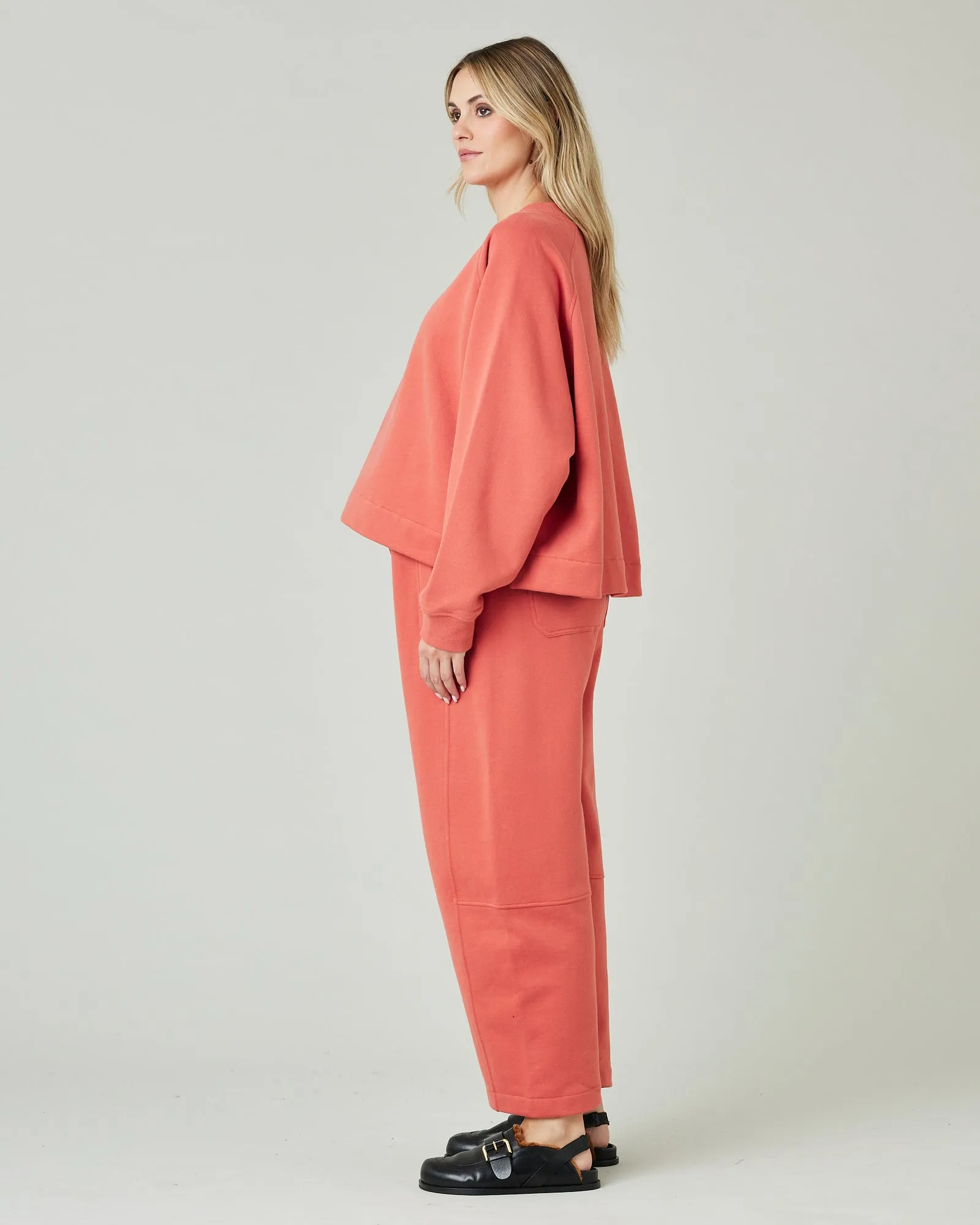 Madi Warm Terracotta Organic Cotton Jersey Trousers
