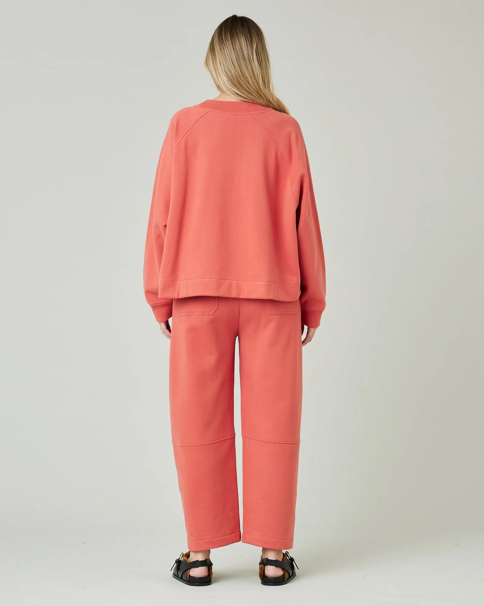 Madi Warm Terracotta Organic Cotton Jersey Trousers