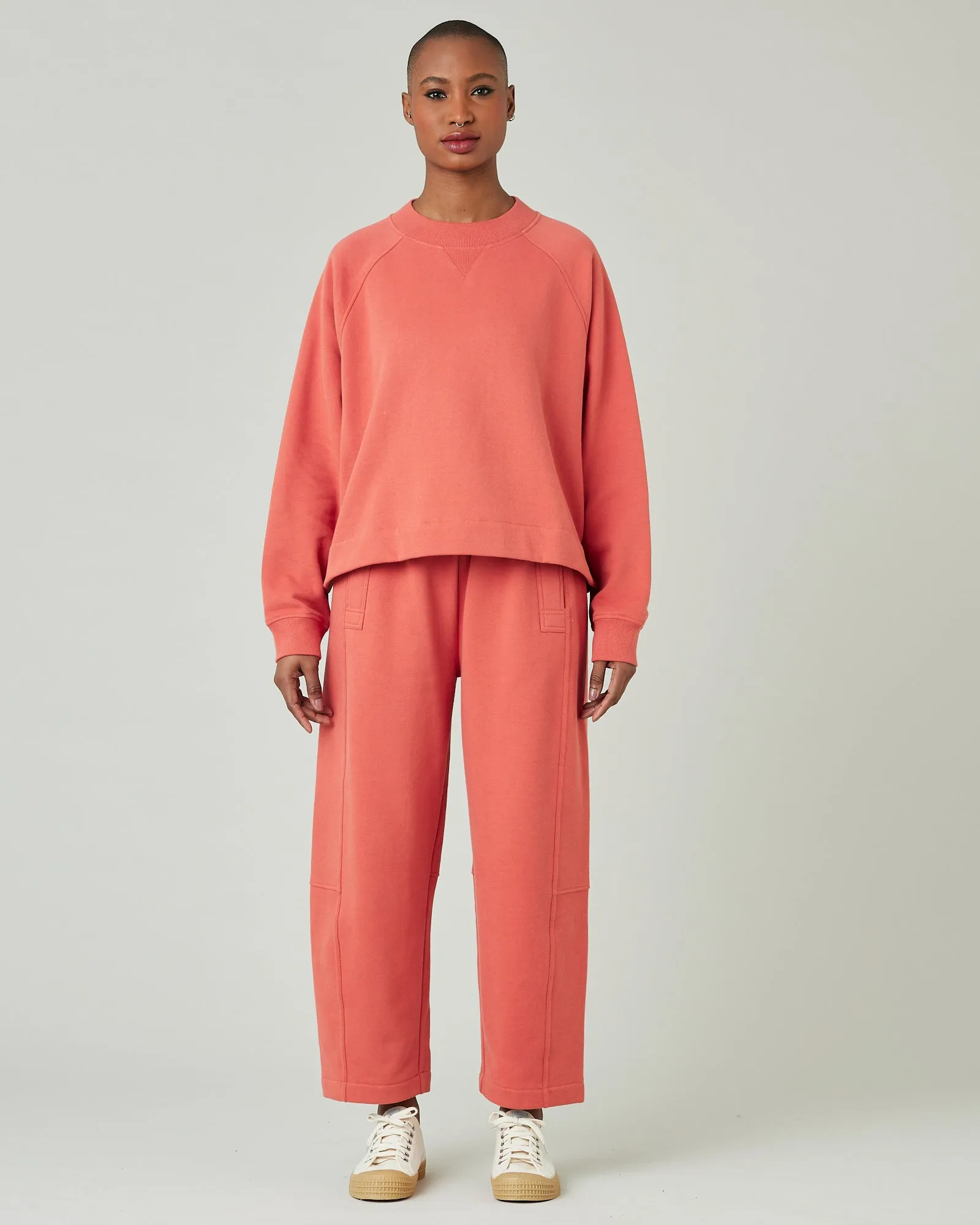 Madi Warm Terracotta Organic Cotton Jersey Trousers