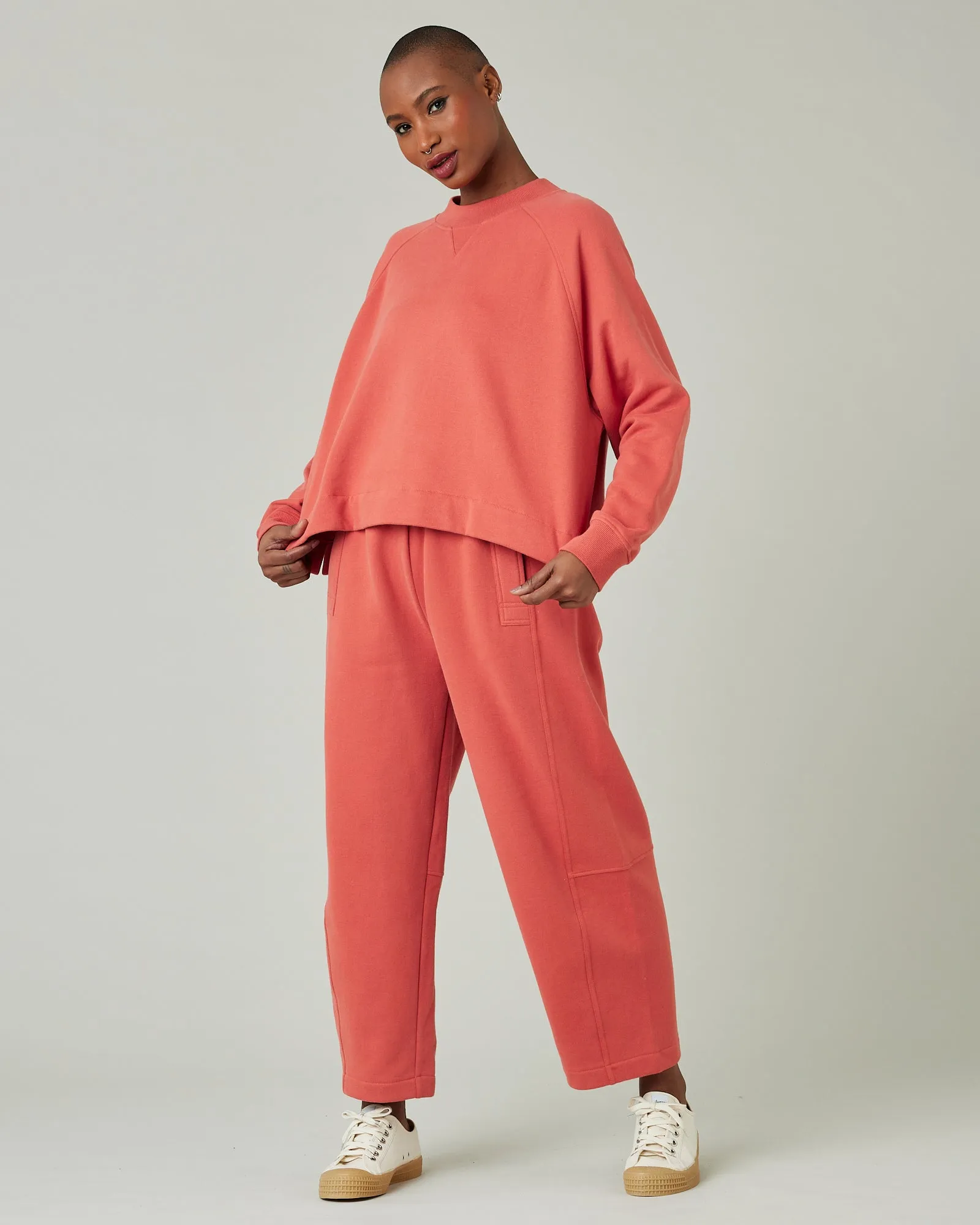 Madi Warm Terracotta Organic Cotton Jersey Trousers