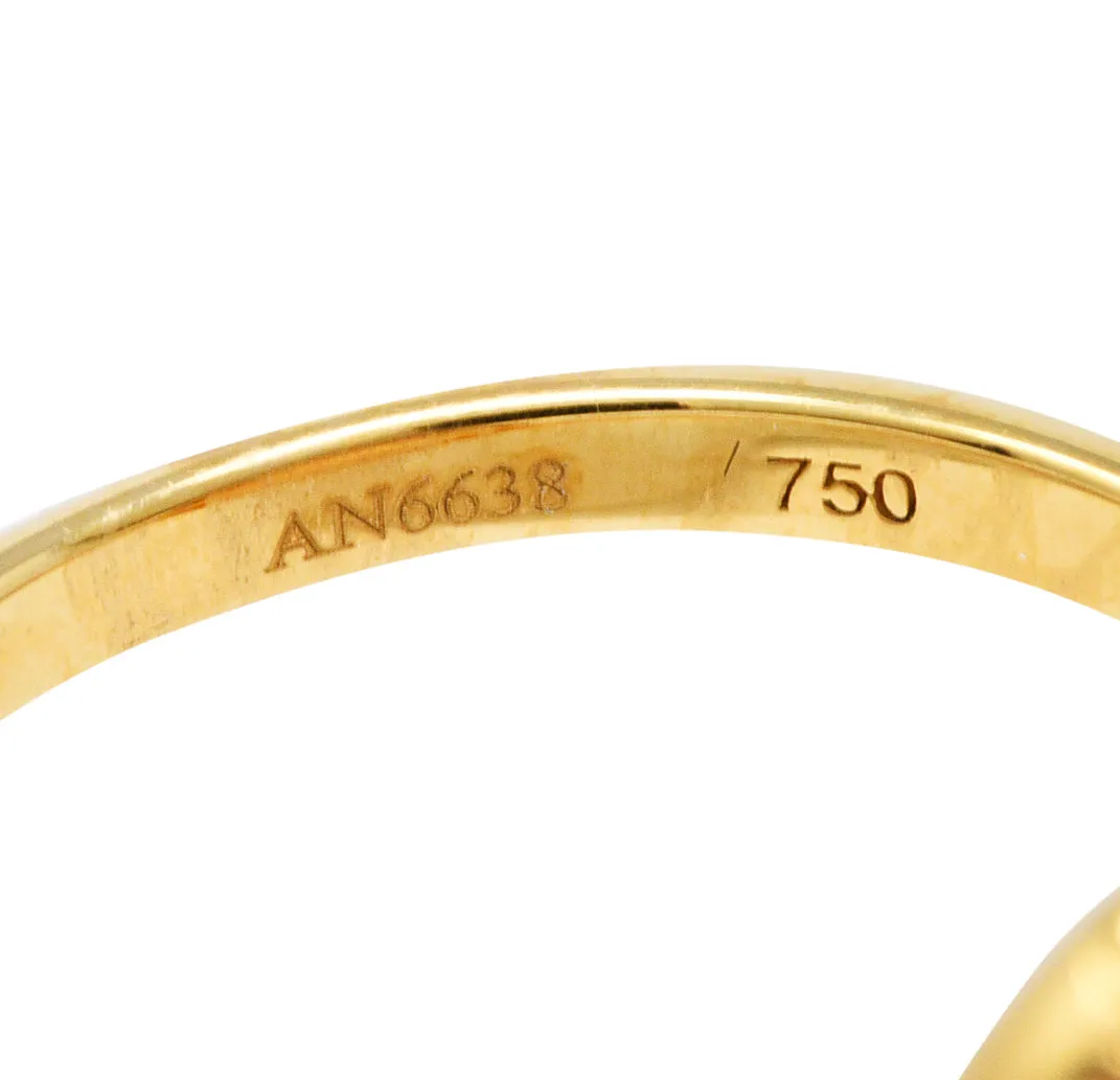 Mauboussin Citrine Diamond 18 Karat Gold Halo Ring