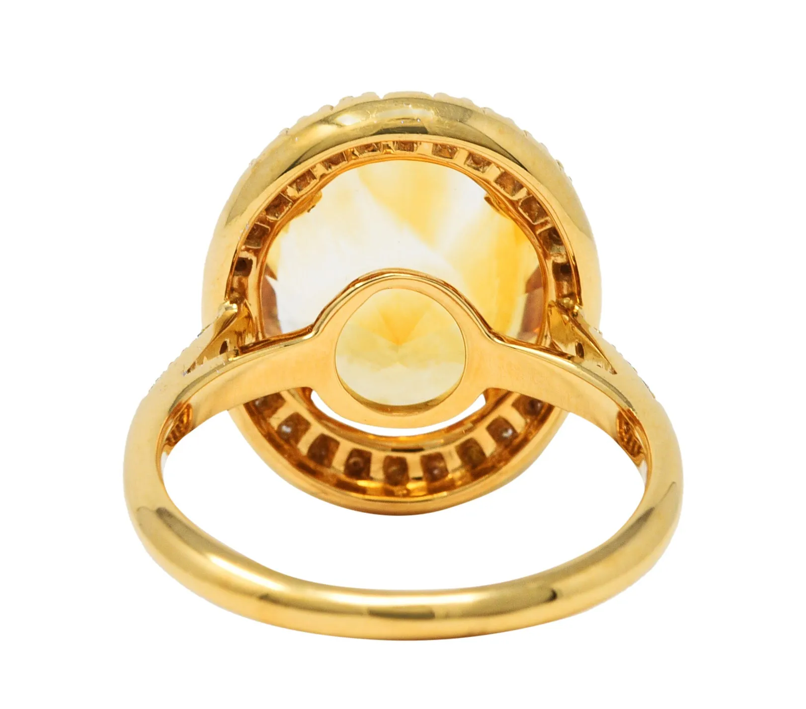 Mauboussin Citrine Diamond 18 Karat Gold Halo Ring