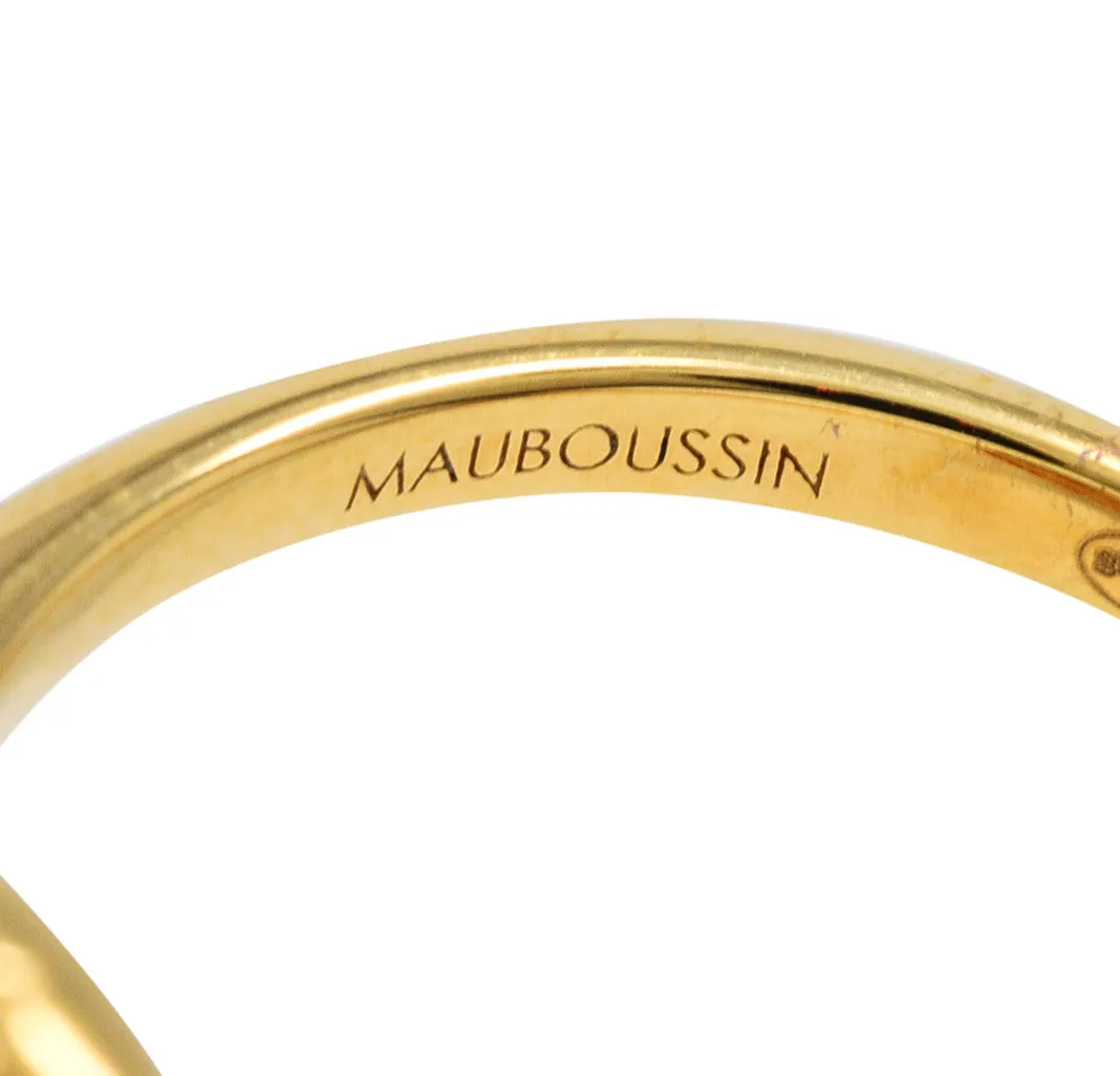 Mauboussin Citrine Diamond 18 Karat Gold Halo Ring