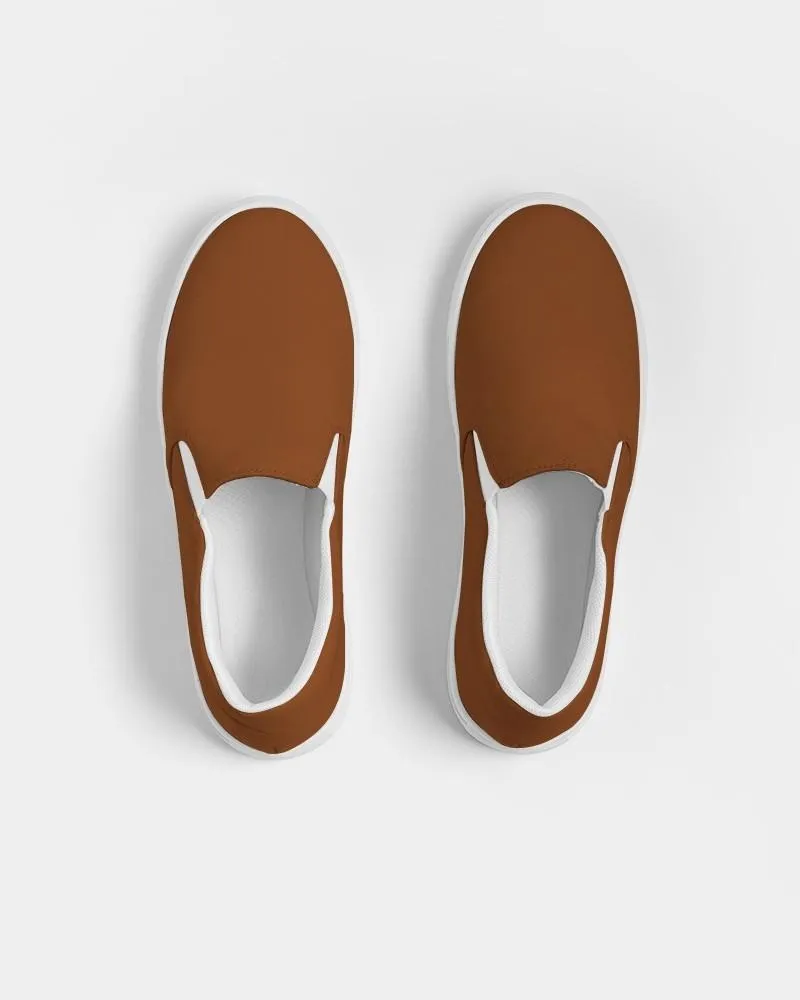 Medium Dark Orange Slip-On Canvas Sneakers | Women's | Medium Dark Pure Orange | C0M75Y100K60