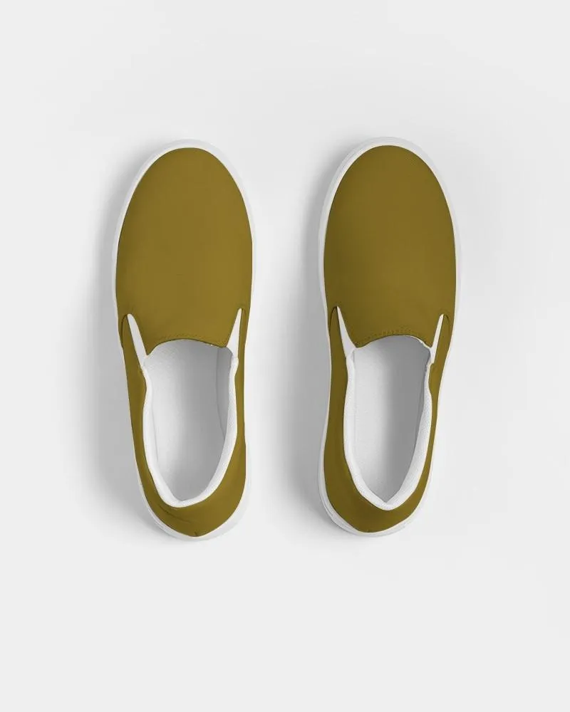Medium Dark Orange Yellow Slip-On Canvas Sneakers | Women's | Medium Dark Pure Orange Yellow | C0M25Y100K60