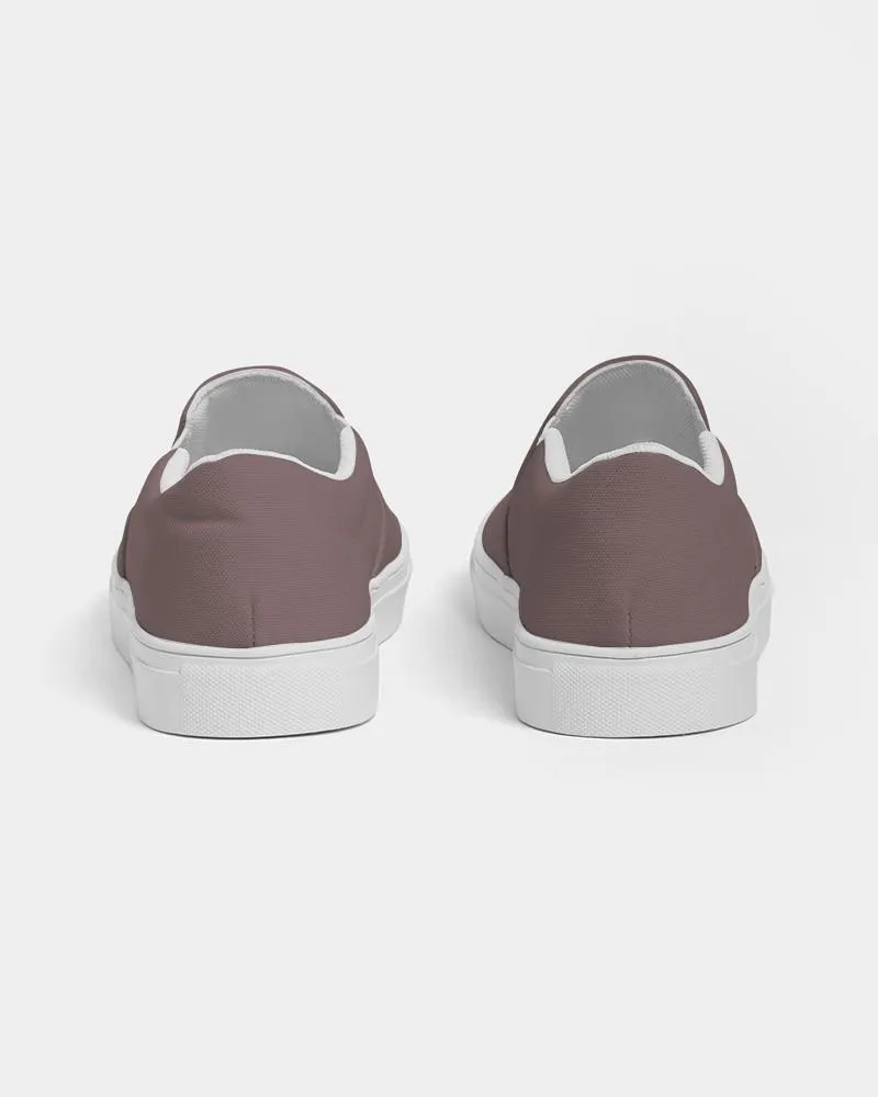 Medium Dark Pink Brown Slip-On Canvas Sneakers | Women's | Medium Dark Pale Pastel Pink Brown | C0M30Y15K60