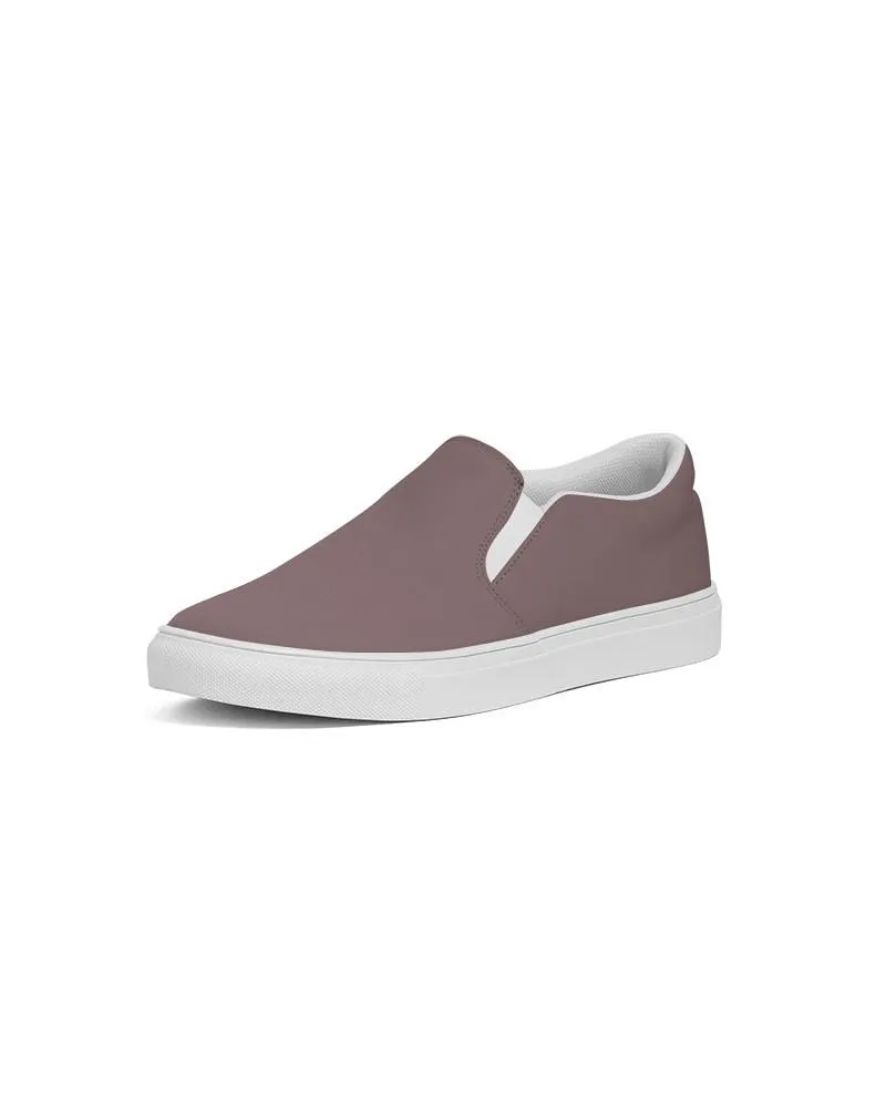 Medium Dark Pink Brown Slip-On Canvas Sneakers | Women's | Medium Dark Pale Pastel Pink Brown | C0M30Y15K60