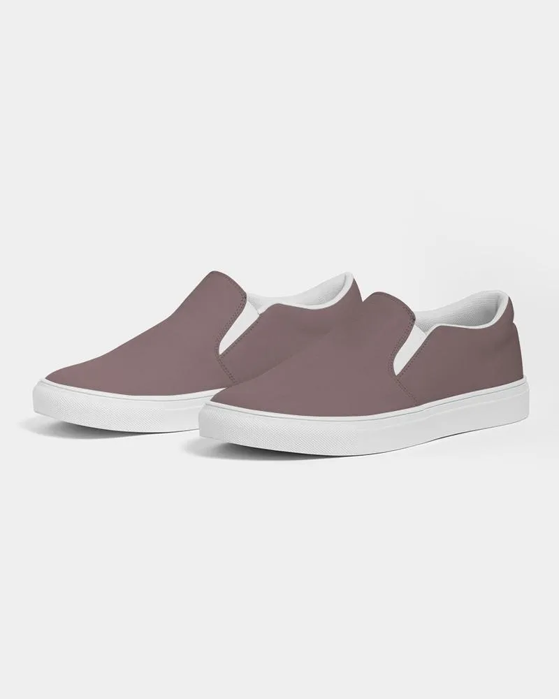 Medium Dark Pink Brown Slip-On Canvas Sneakers | Women's | Medium Dark Pale Pastel Pink Brown | C0M30Y15K60