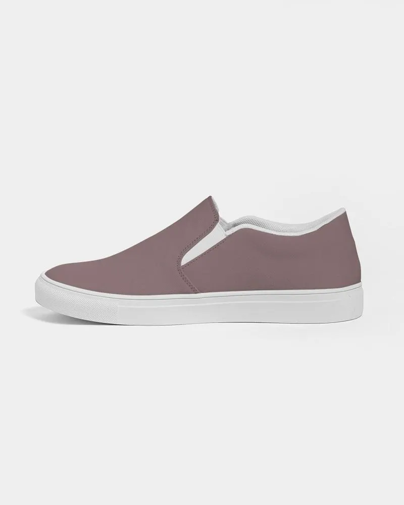Medium Dark Pink Brown Slip-On Canvas Sneakers | Women's | Medium Dark Pale Pastel Pink Brown | C0M30Y15K60