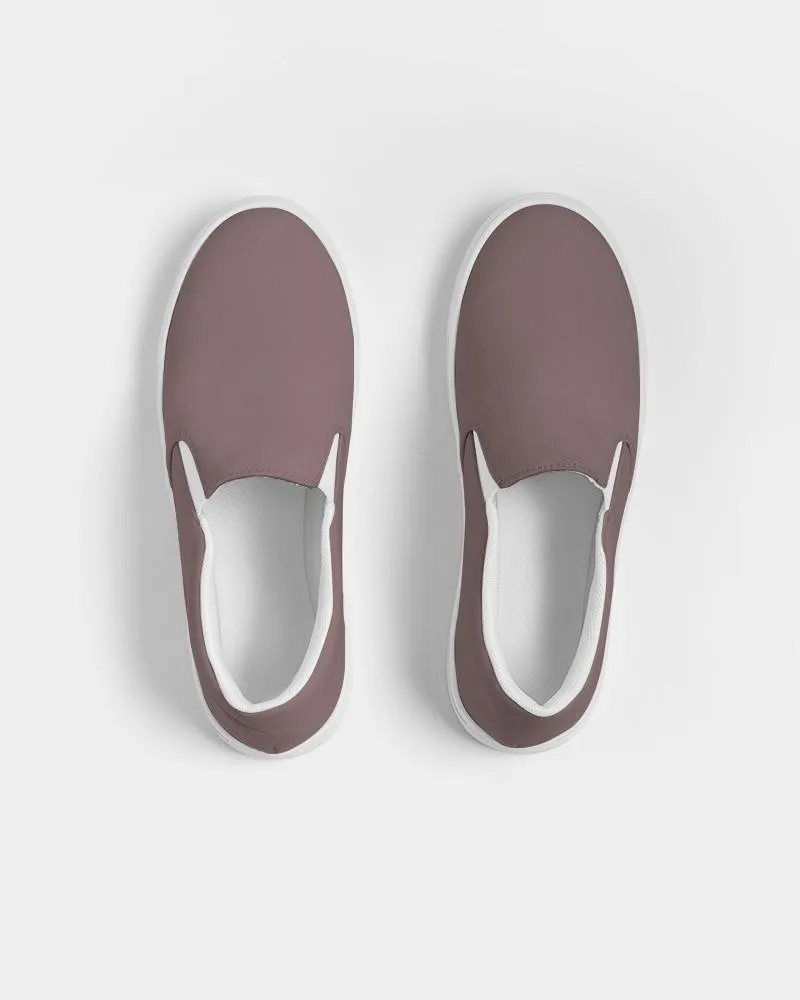 Medium Dark Pink Brown Slip-On Canvas Sneakers | Women's | Medium Dark Pale Pastel Pink Brown | C0M30Y15K60
