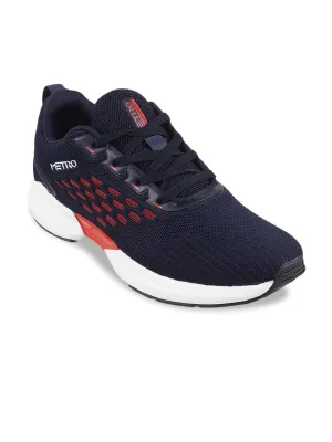 Metro Men Blue Woven Design Sneakers