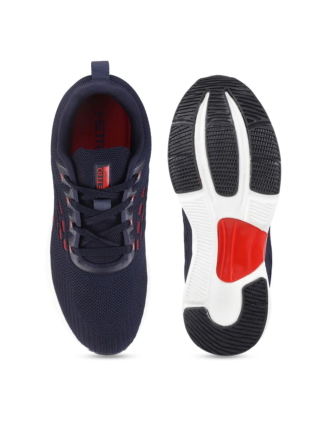 Metro Men Blue Woven Design Sneakers