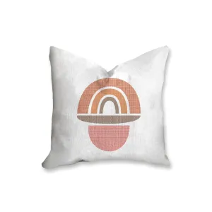 Mid century geometric pillow, terra-cotta shapes, half circles, modern Interior decor, retro design, home decor, pillow cover and insert