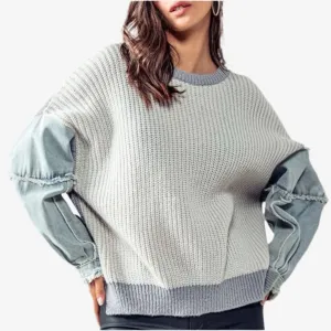 Mixed Media Grey Sweater