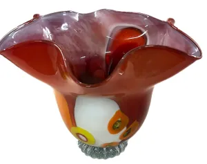 Multicolored Glass Fluted Bowl #103