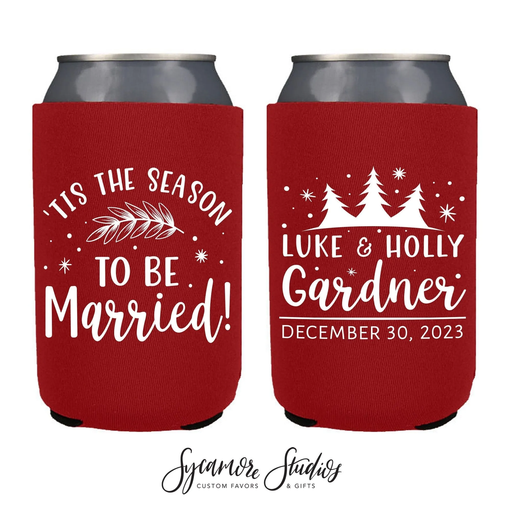 Neoprene Wedding Can Cooler #178N - Tis The Season