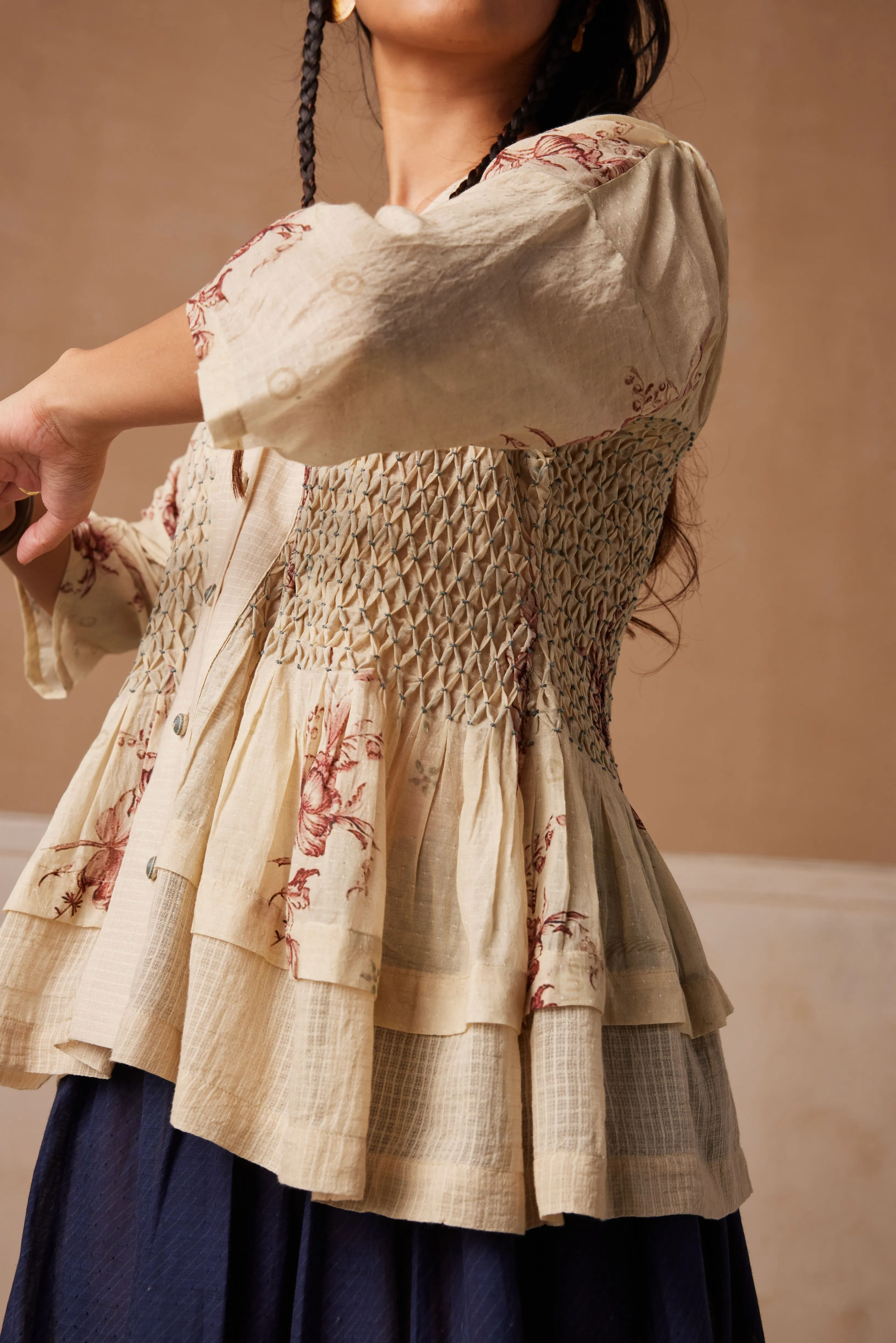 New Season Summer Fall 24-Skirt Pintuck Cotton Indigo Spiral-SS24-PINSK-INDS-Fashion Edit Cord Studio