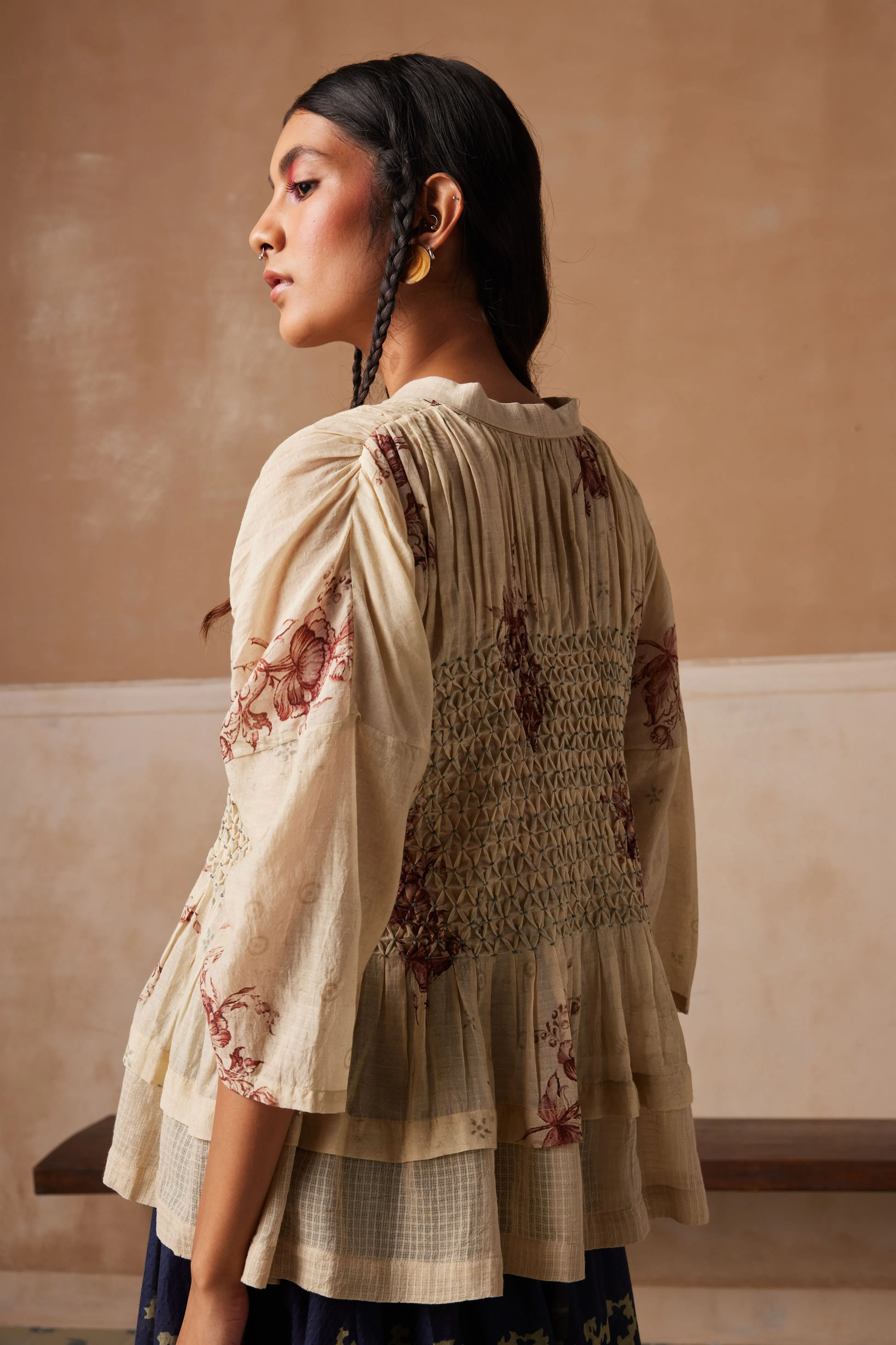 New Season Summer Fall 24-Skirt Pintuck Cotton Indigo Spiral-SS24-PINSK-INDS-Fashion Edit Cord Studio