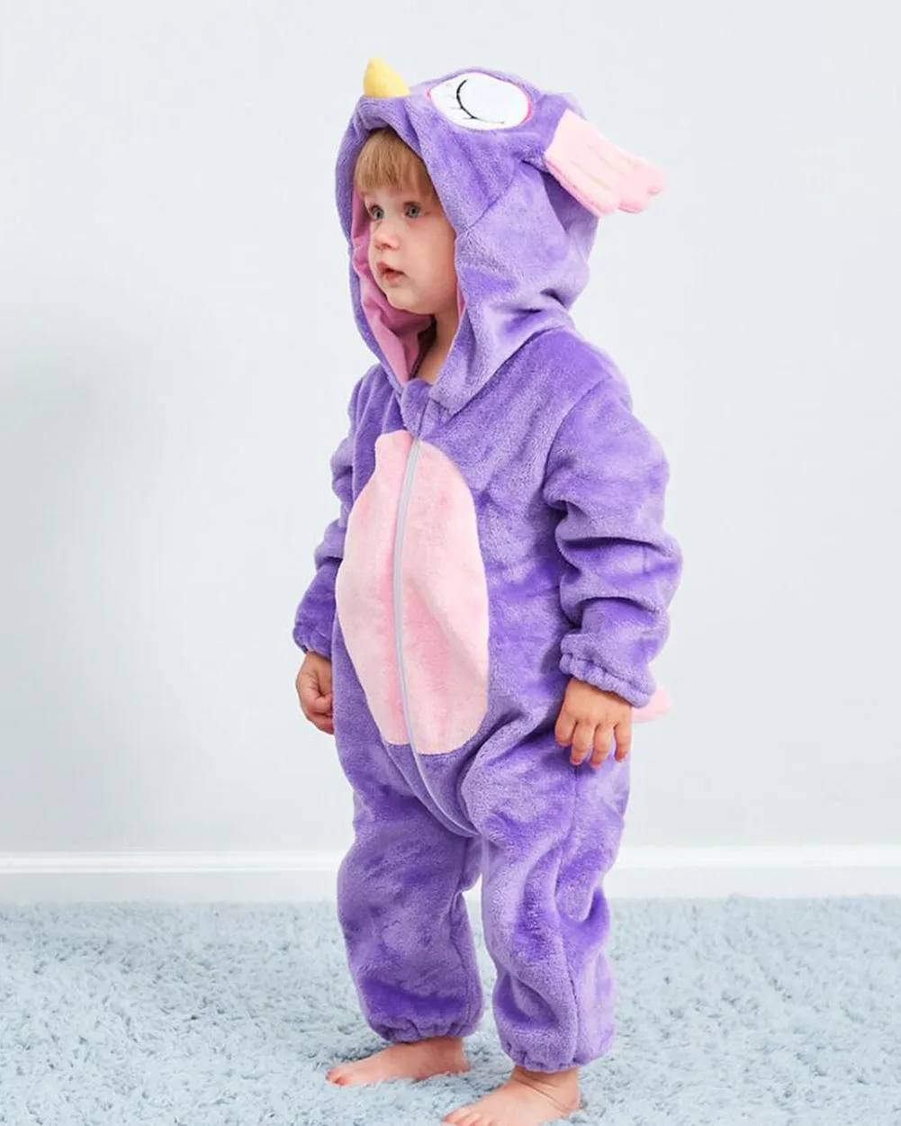 Newborn Baby Cartoon Owl Snowsuit Warm Hooded Romper Jumpsuit