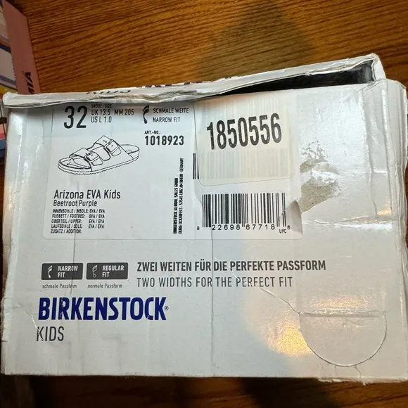 NIB Birkenstock’s Arizona Kids EVA in Beetroot Purple
