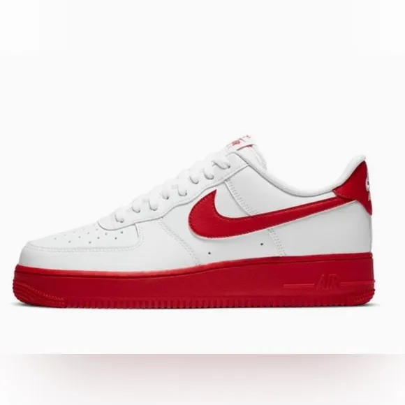 Nike Air Force 1 Low White RedSole Sneakers Youth 4.5 Womens 6