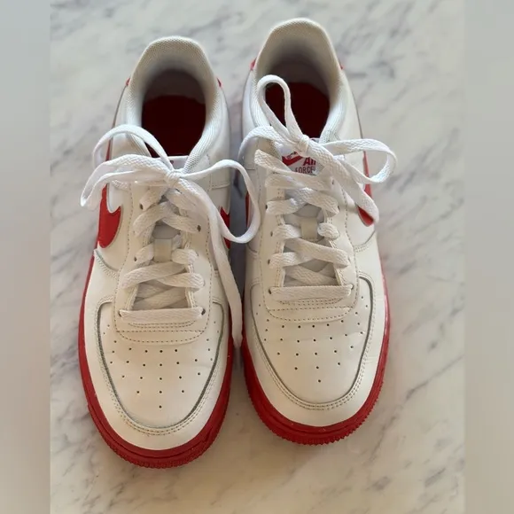 Nike Air Force 1 Low White RedSole Sneakers Youth 4.5 Womens 6