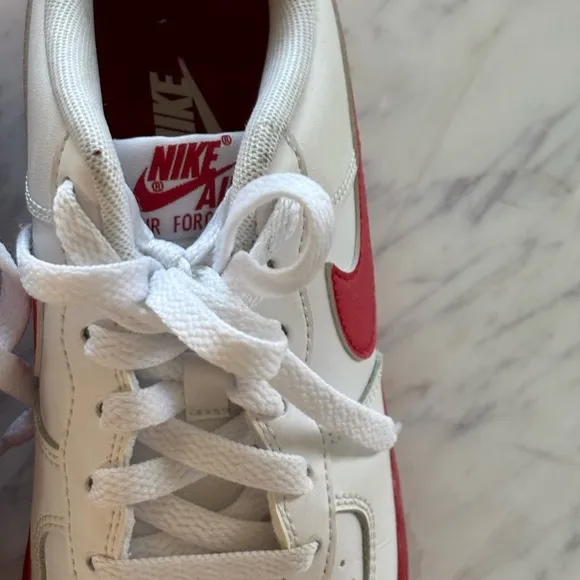 Nike Air Force 1 Low White RedSole Sneakers Youth 4.5 Womens 6