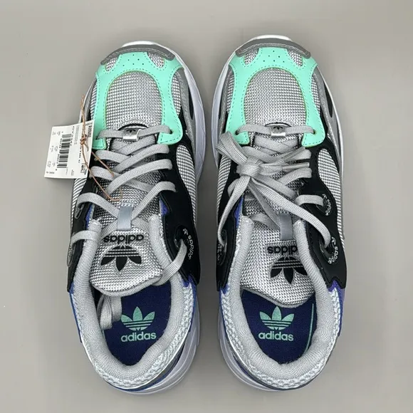 NWT! Adidas Astir Sneakers Girls 3 Purple, Silver, Aqua, Black