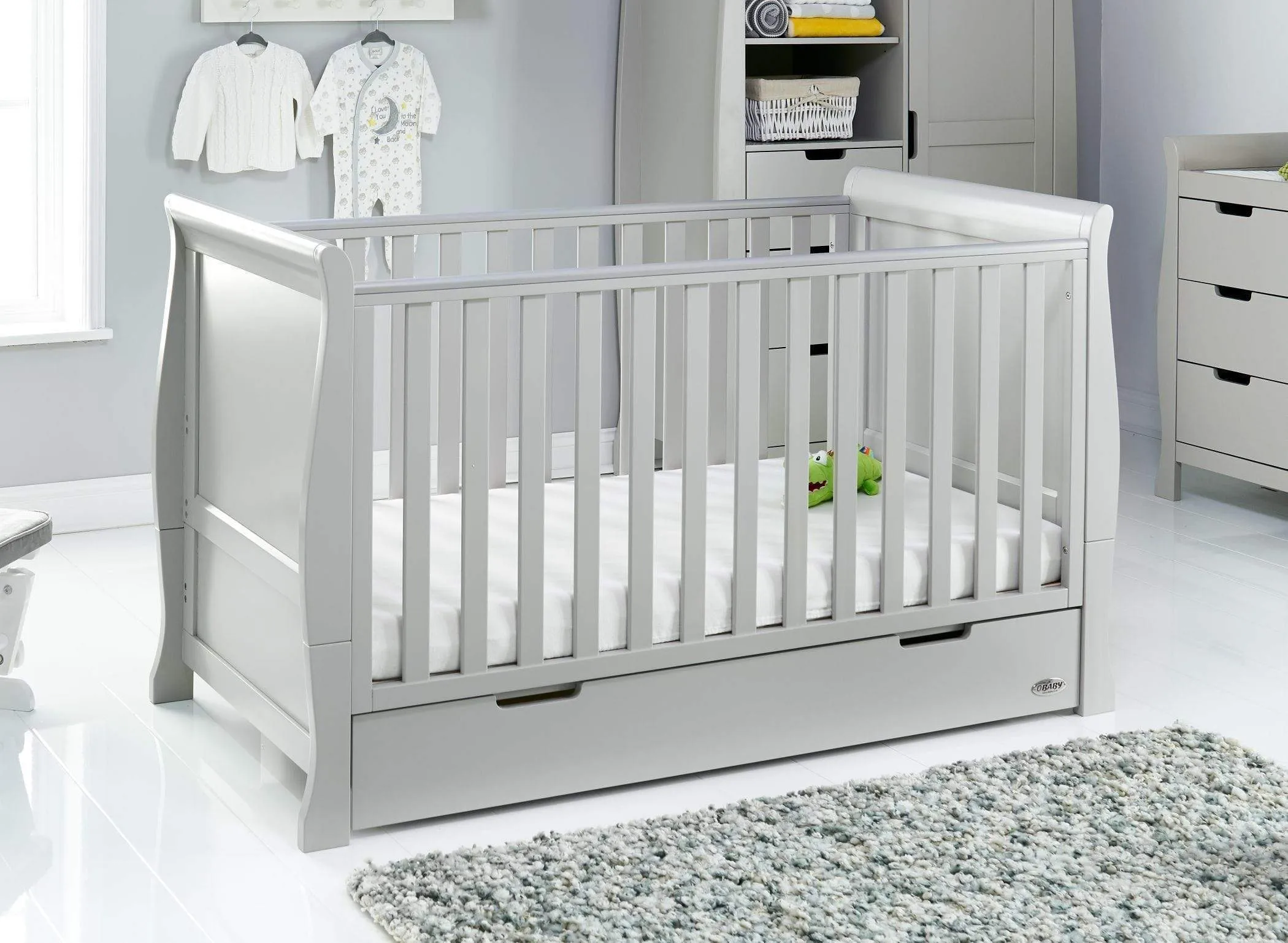 Obaby Stamford Classic Cot Bed - Warm Grey