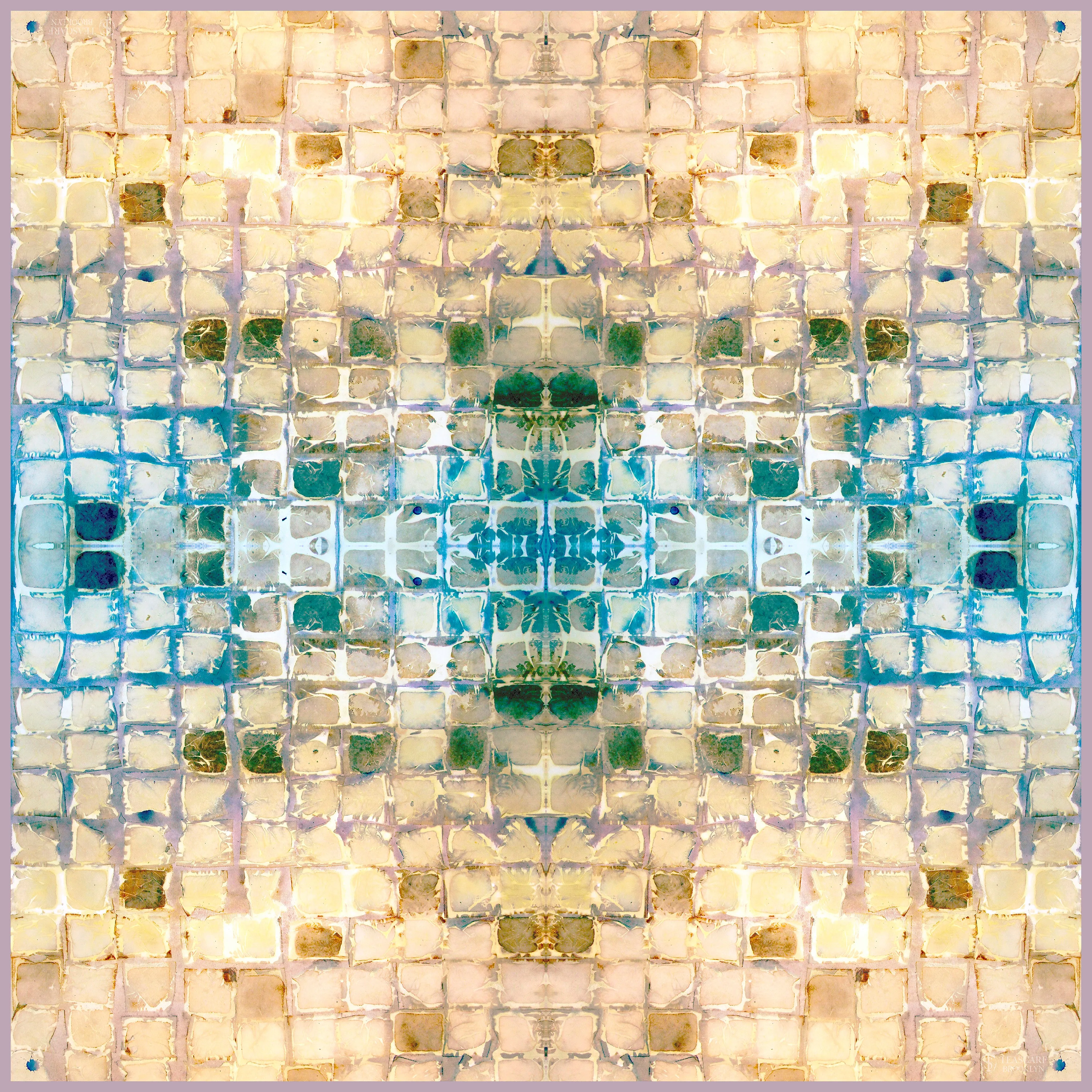 Oversized Calm Camomile Silk Chiffon Scarf - 100% Silk, 53x53"