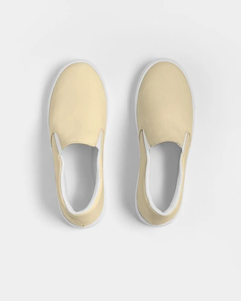 Pale Pastel Orange Yellow Slip-On Canvas Sneakers | Women's | Bright Pale Pastel Orange Yellow | C0M8Y30K0