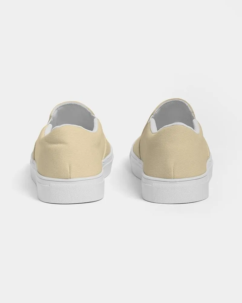 Pale Pastel Orange Yellow Slip-On Canvas Sneakers | Women's | Bright Pale Pastel Orange Yellow | C0M8Y30K0