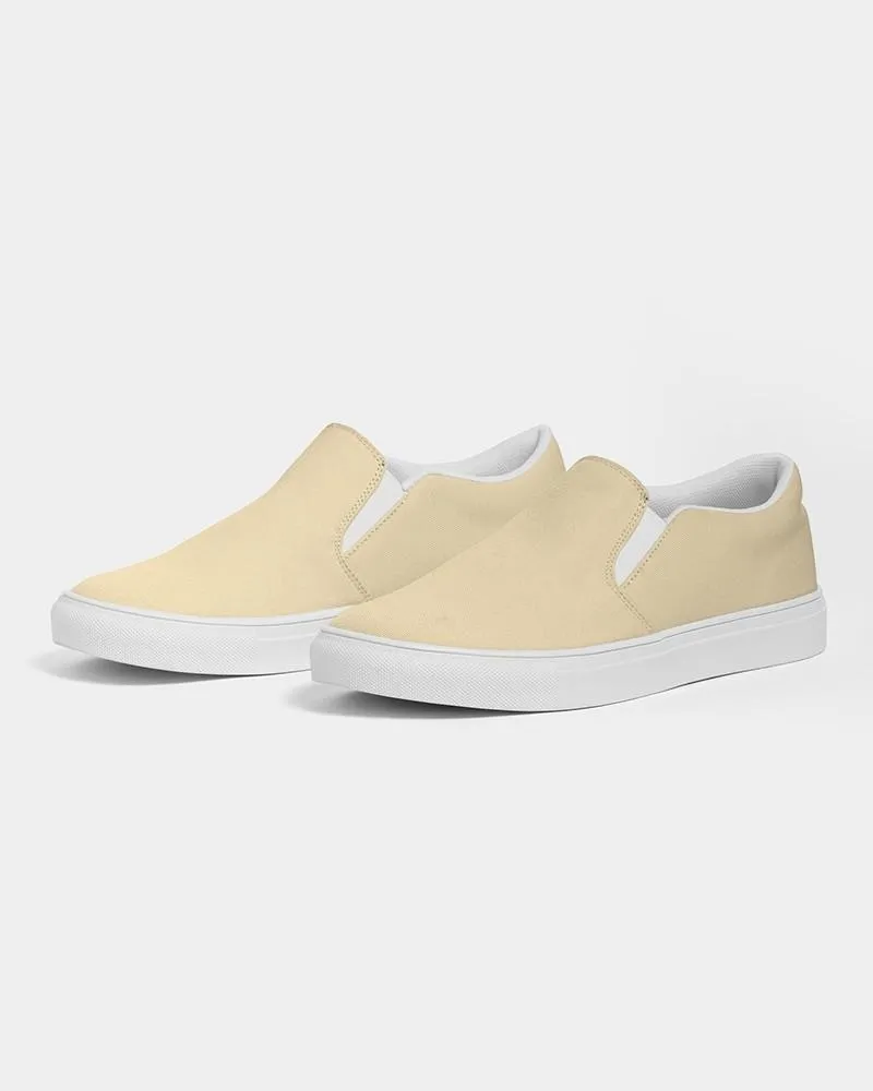 Pale Pastel Orange Yellow Slip-On Canvas Sneakers | Women's | Bright Pale Pastel Orange Yellow | C0M8Y30K0