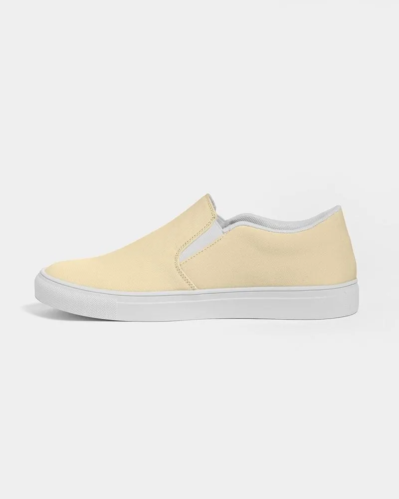 Pale Pastel Orange Yellow Slip-On Canvas Sneakers | Women's | Bright Pale Pastel Orange Yellow | C0M8Y30K0