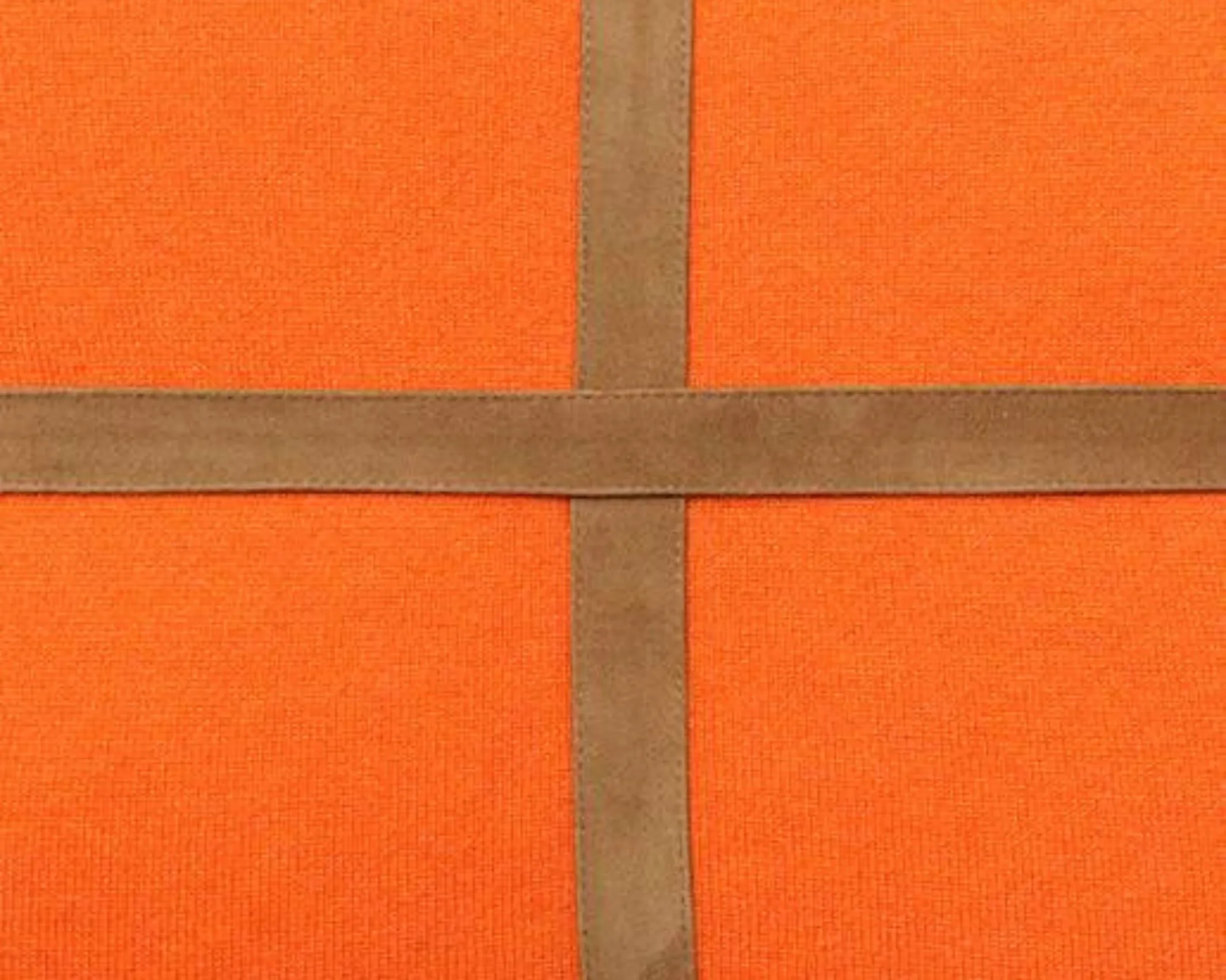 Palermo Cashmere Pillow with Cross Suede - Orange