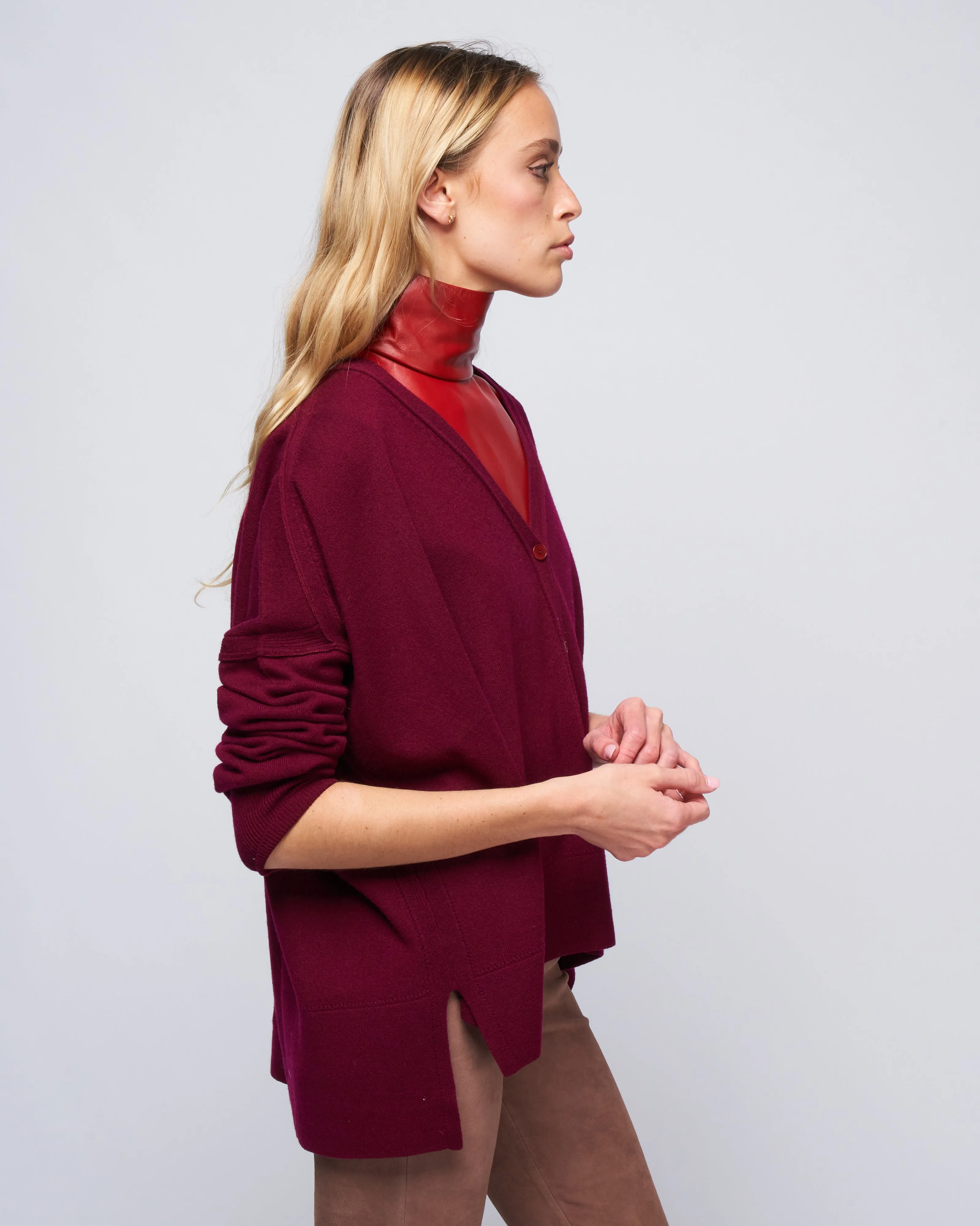 pointelle cardigan - pompeii