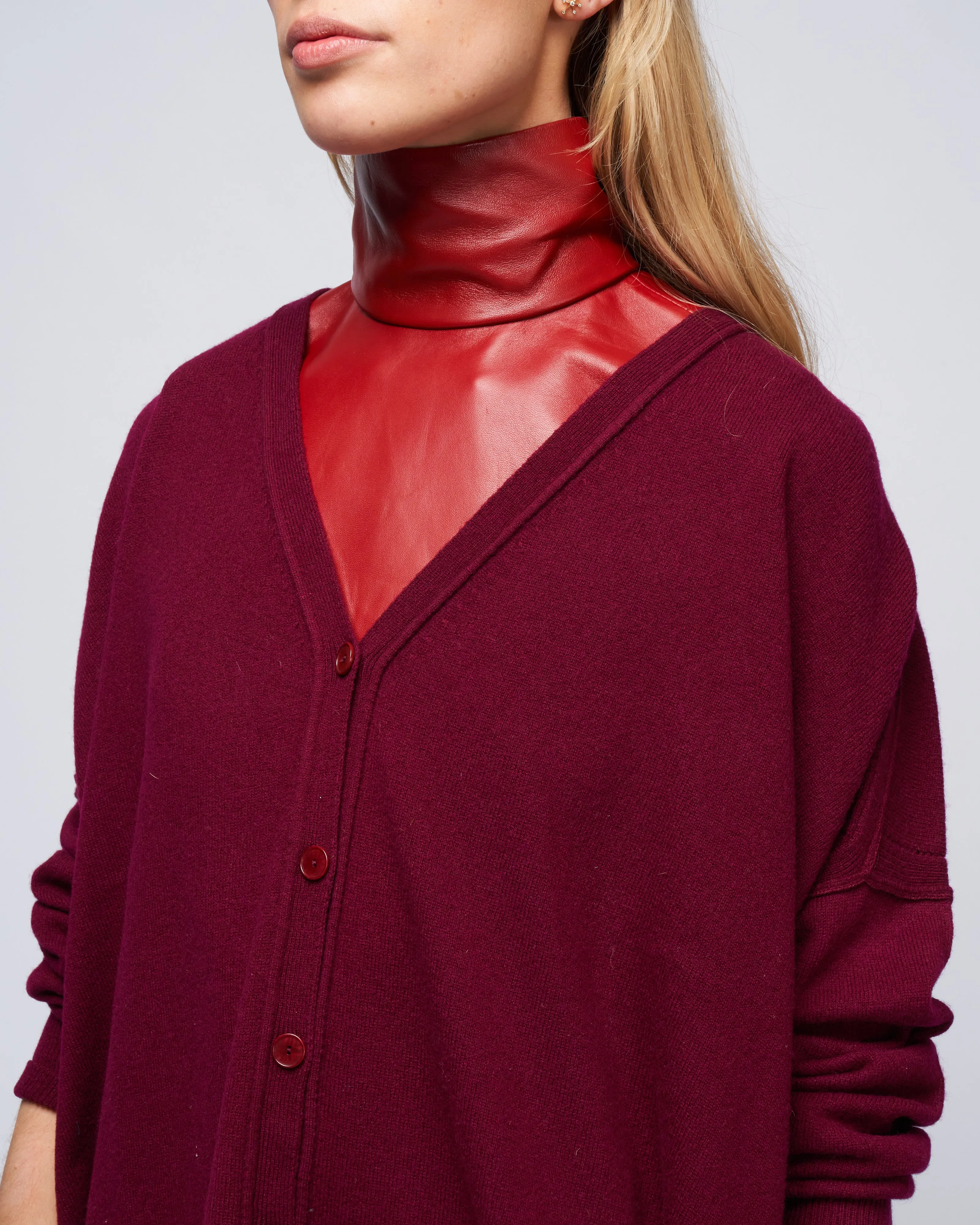 pointelle cardigan - pompeii