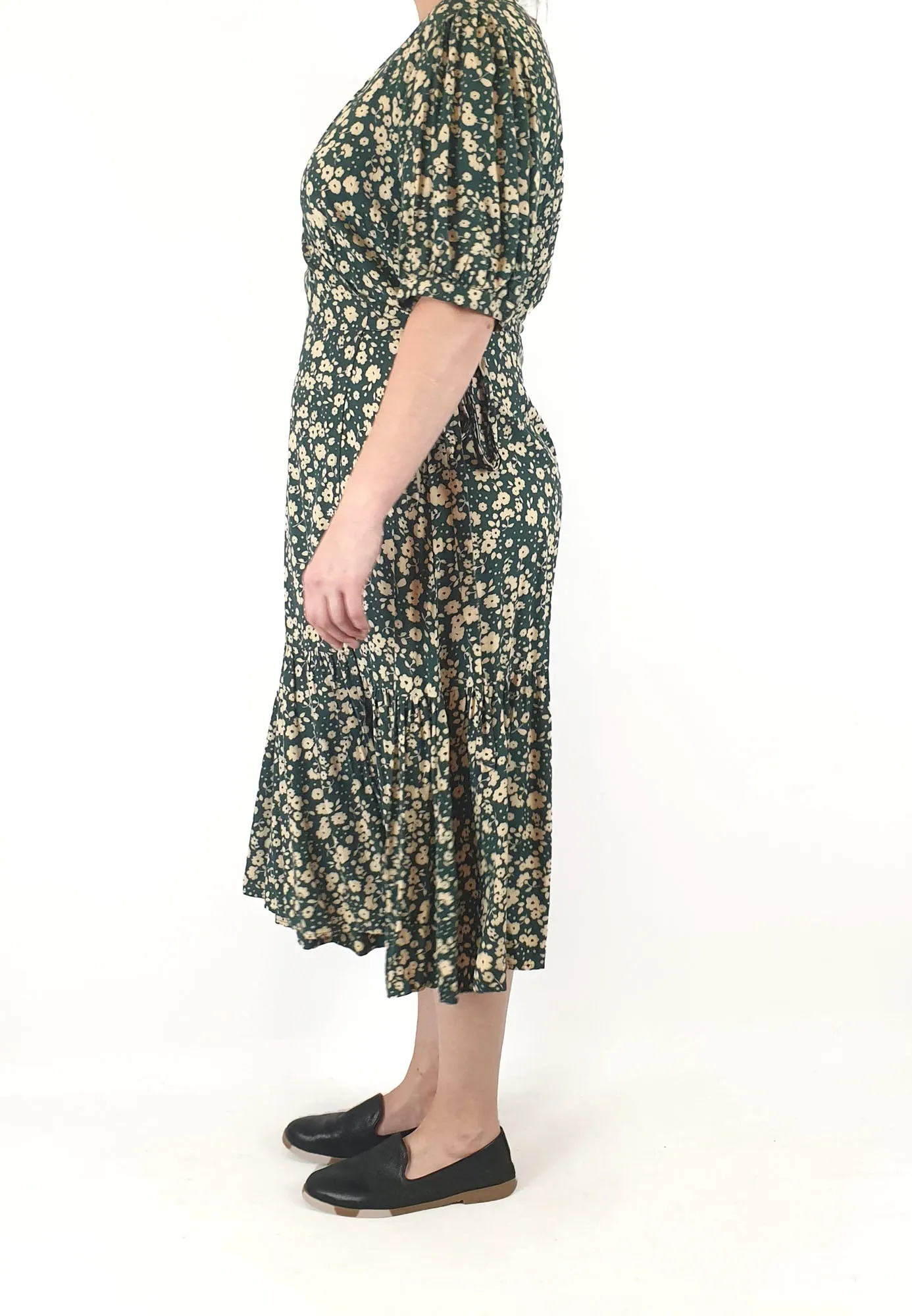 Princess Highway green floral wrap dress size 16