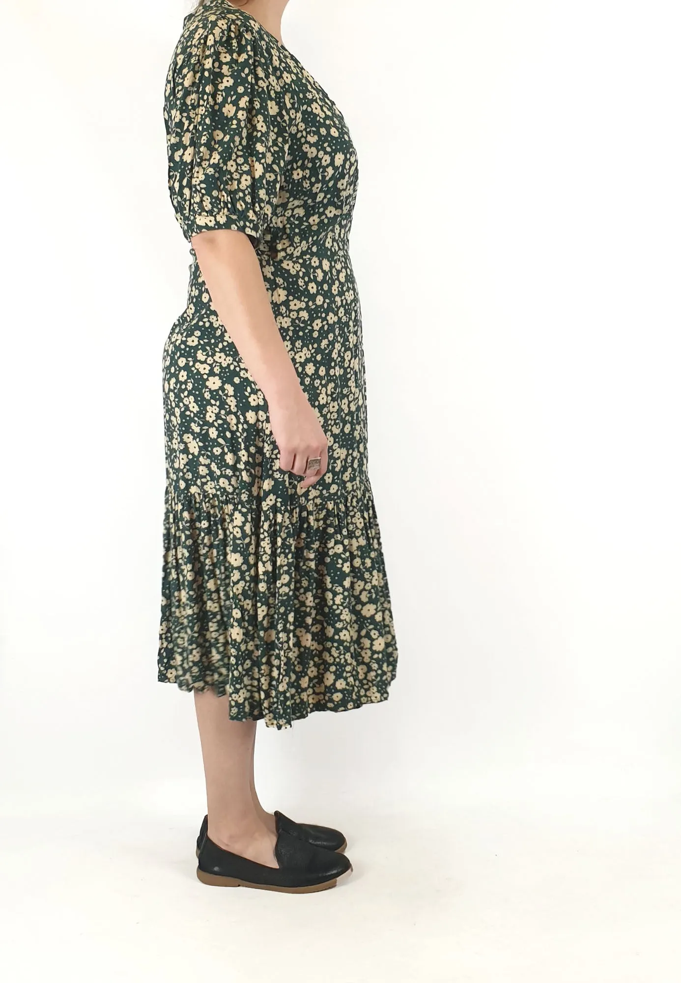 Princess Highway green floral wrap dress size 16