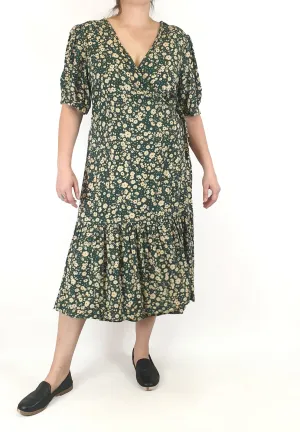 Princess Highway green floral wrap dress size 16