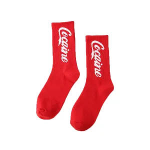 "COCAINE" Chaussettes Montantes Streetwear Rouge - URB1™