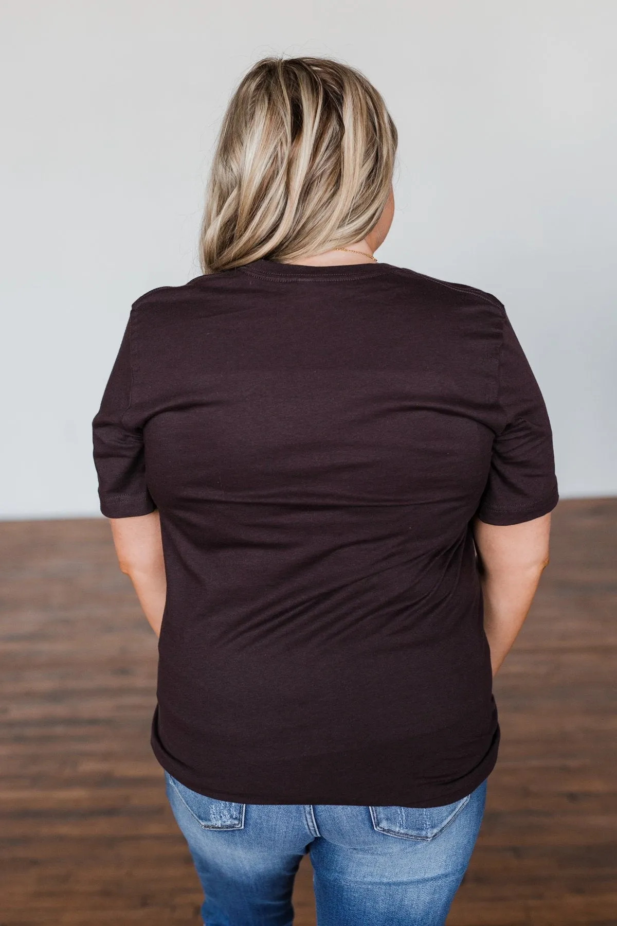 "Hello Fall" Graphic Tee- Dark Brown