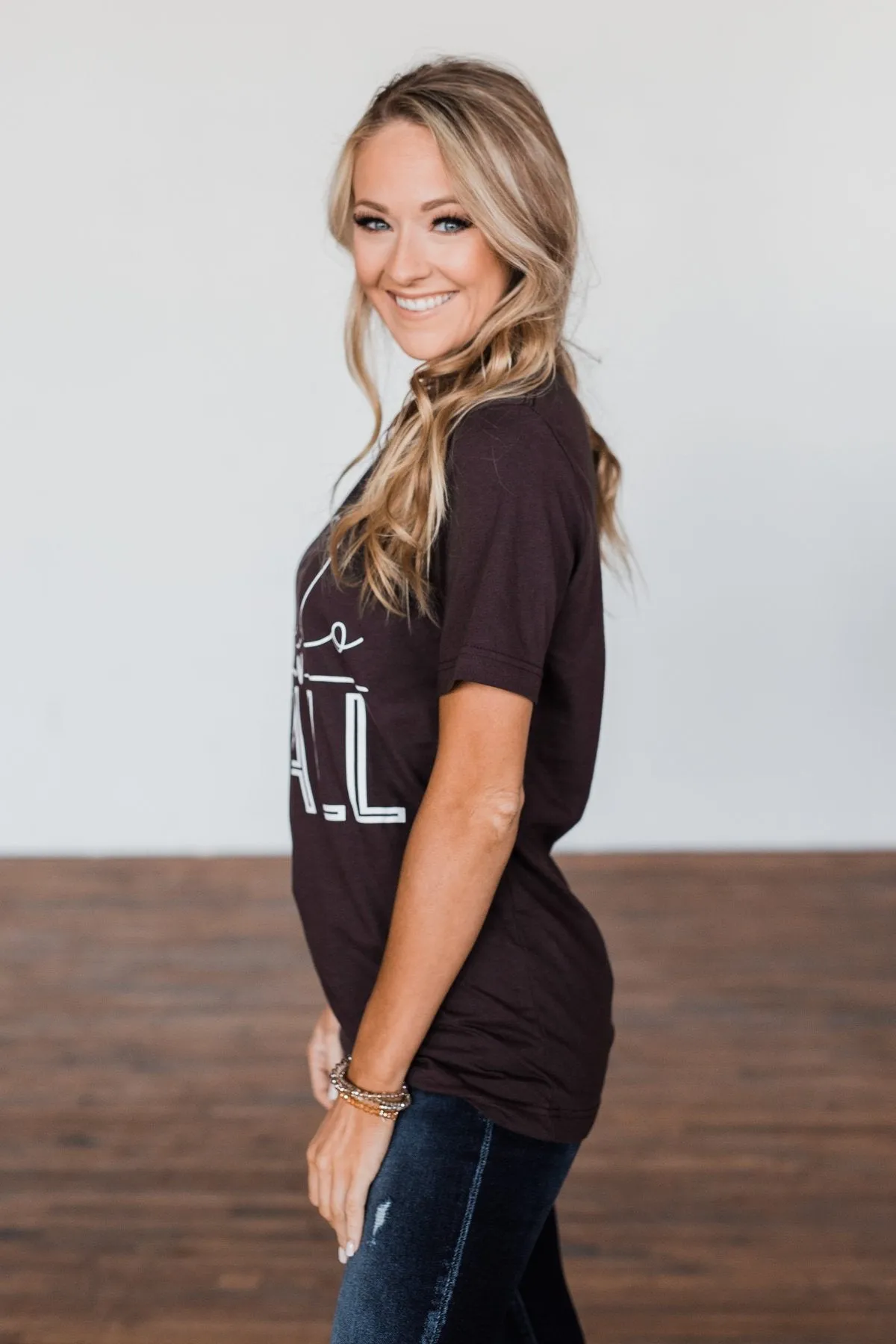 "Hello Fall" Graphic Tee- Dark Brown