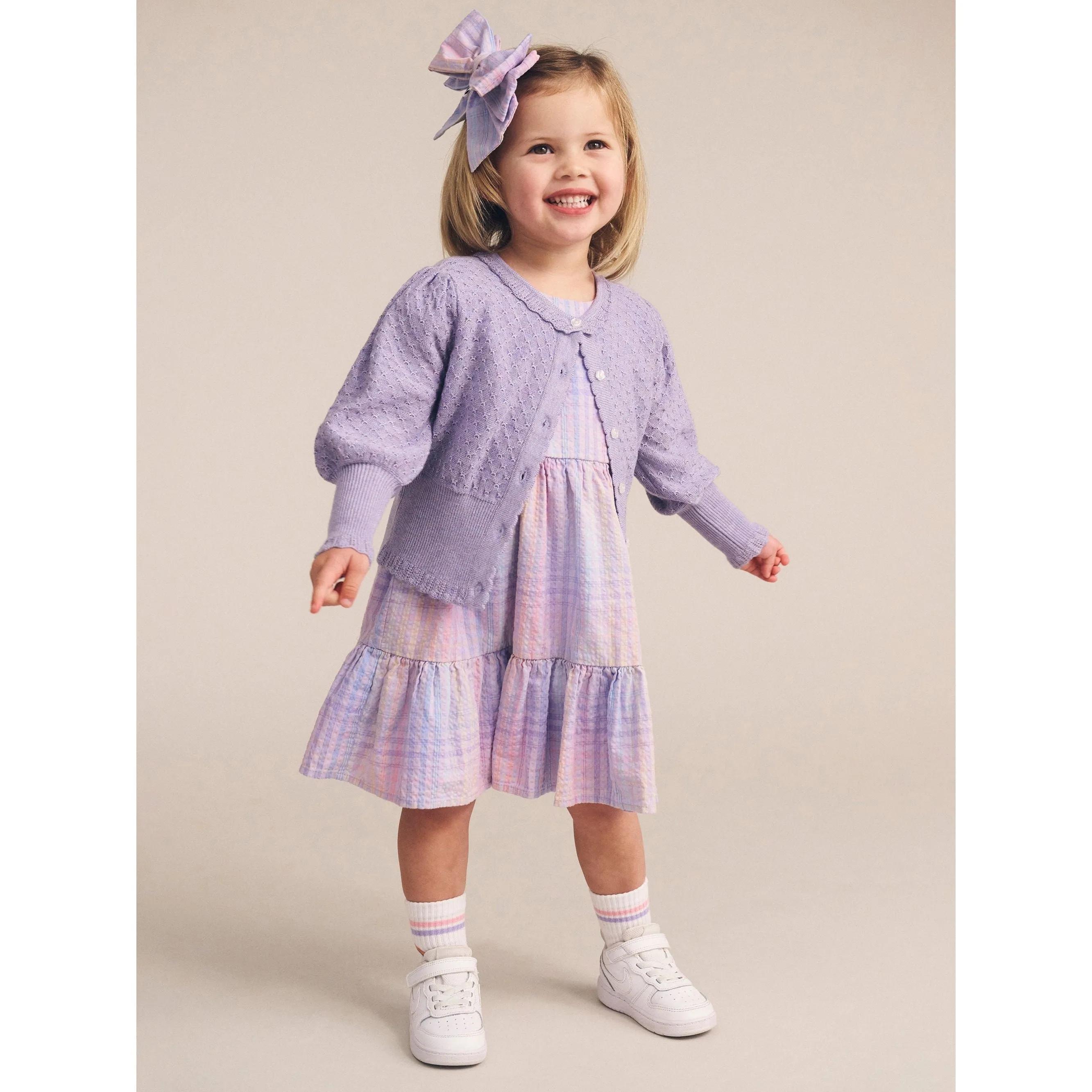Rainbow Check Frill Dress