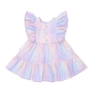 Rainbow Check Frill Dress