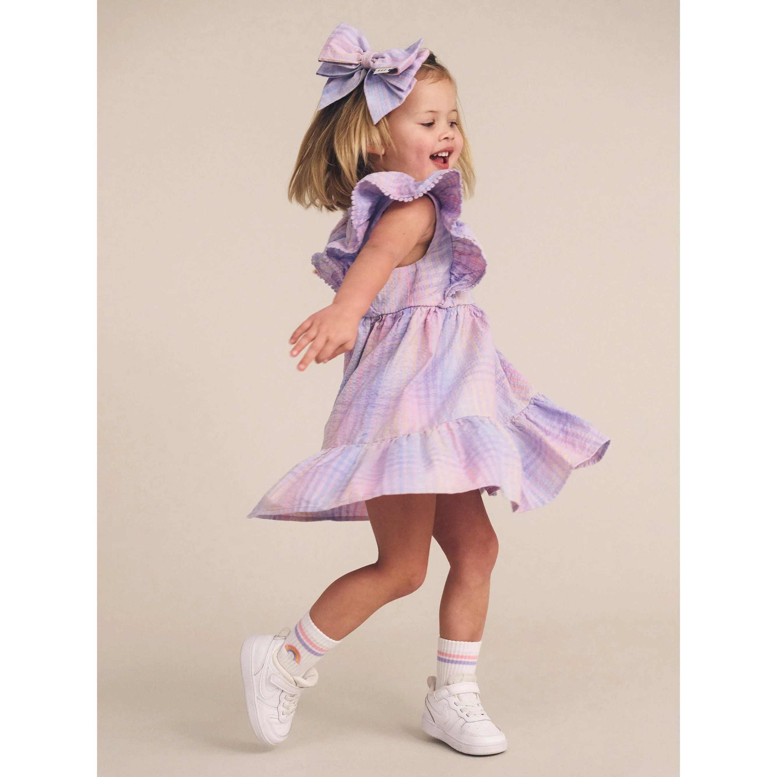 Rainbow Check Frill Dress