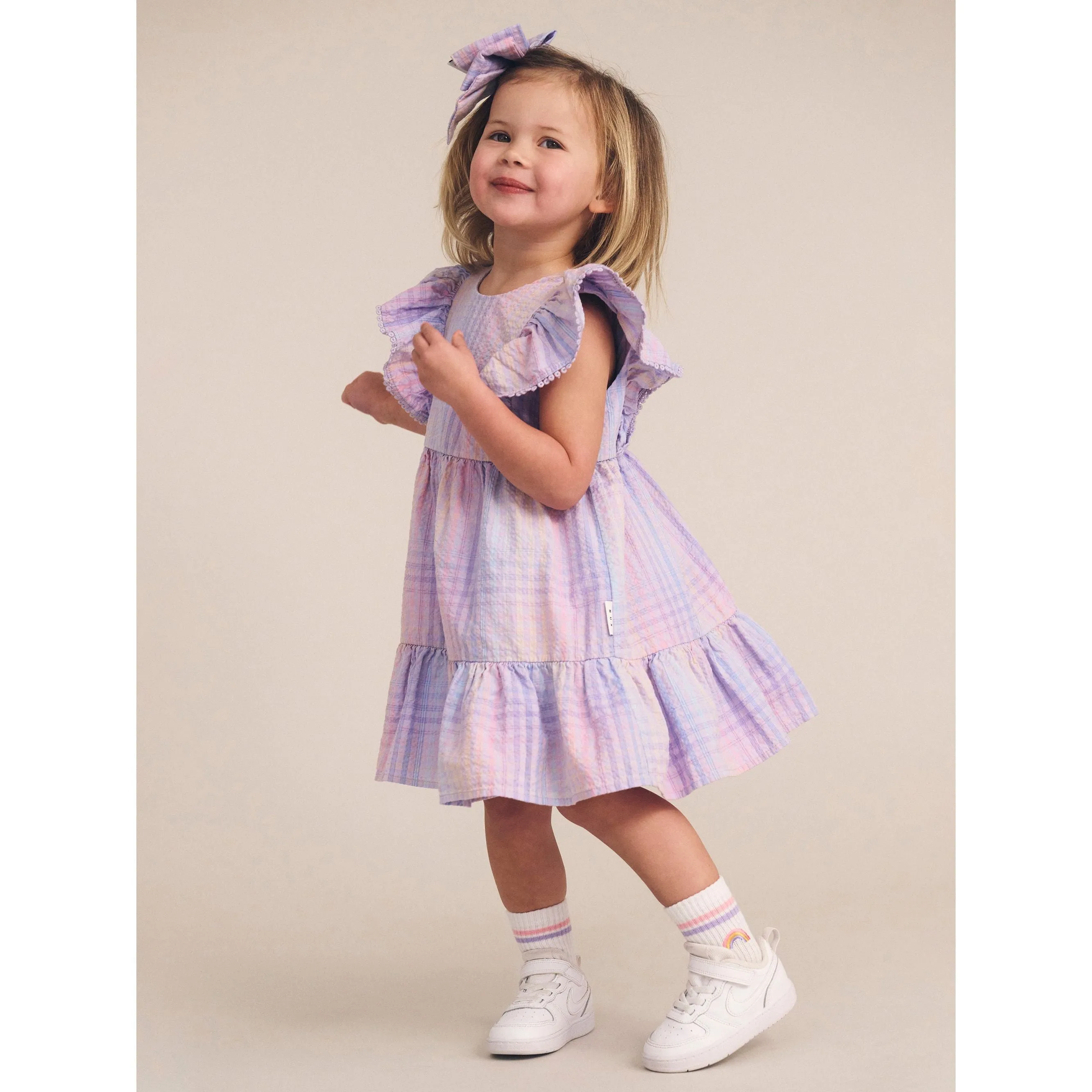 Rainbow Check Frill Dress