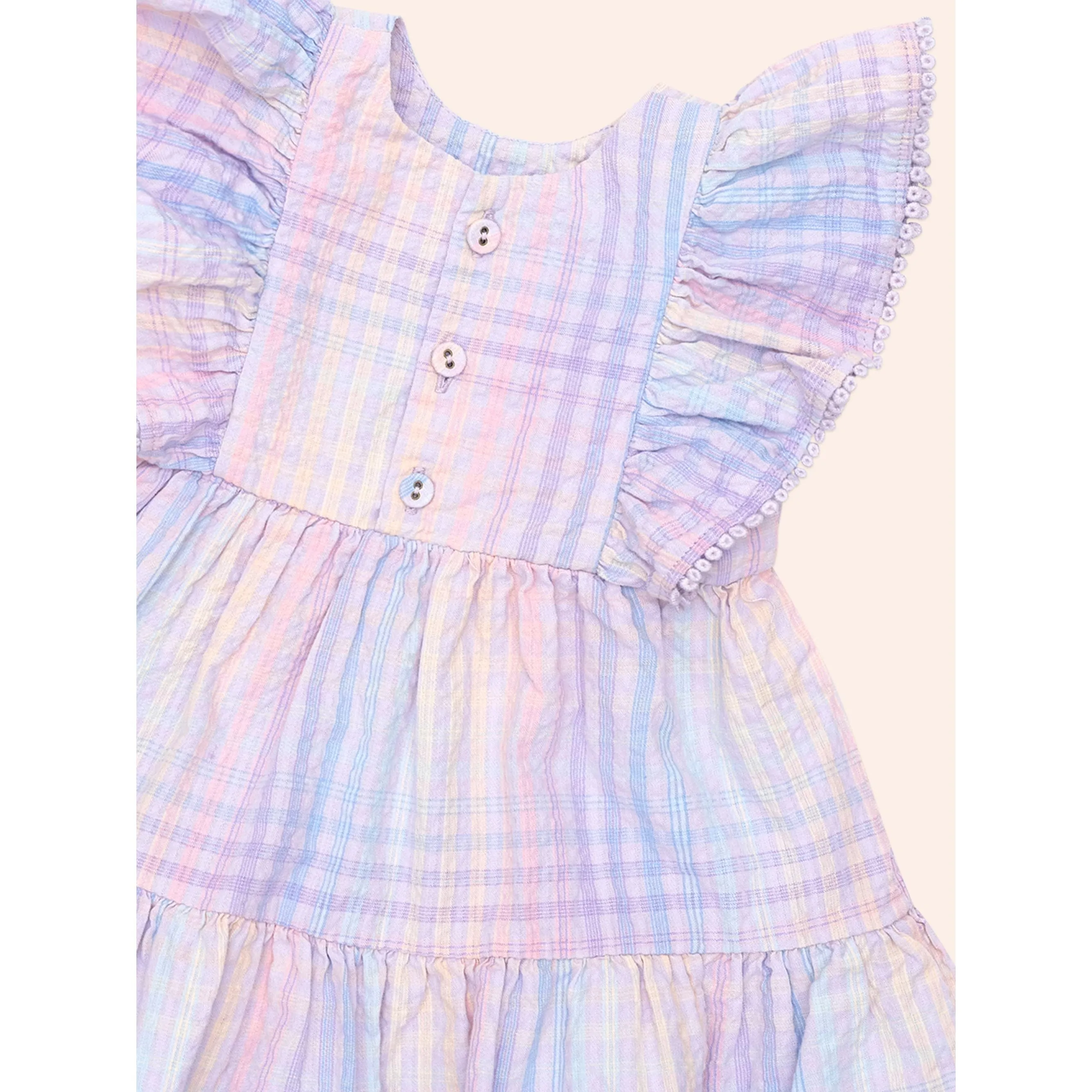 Rainbow Check Frill Dress