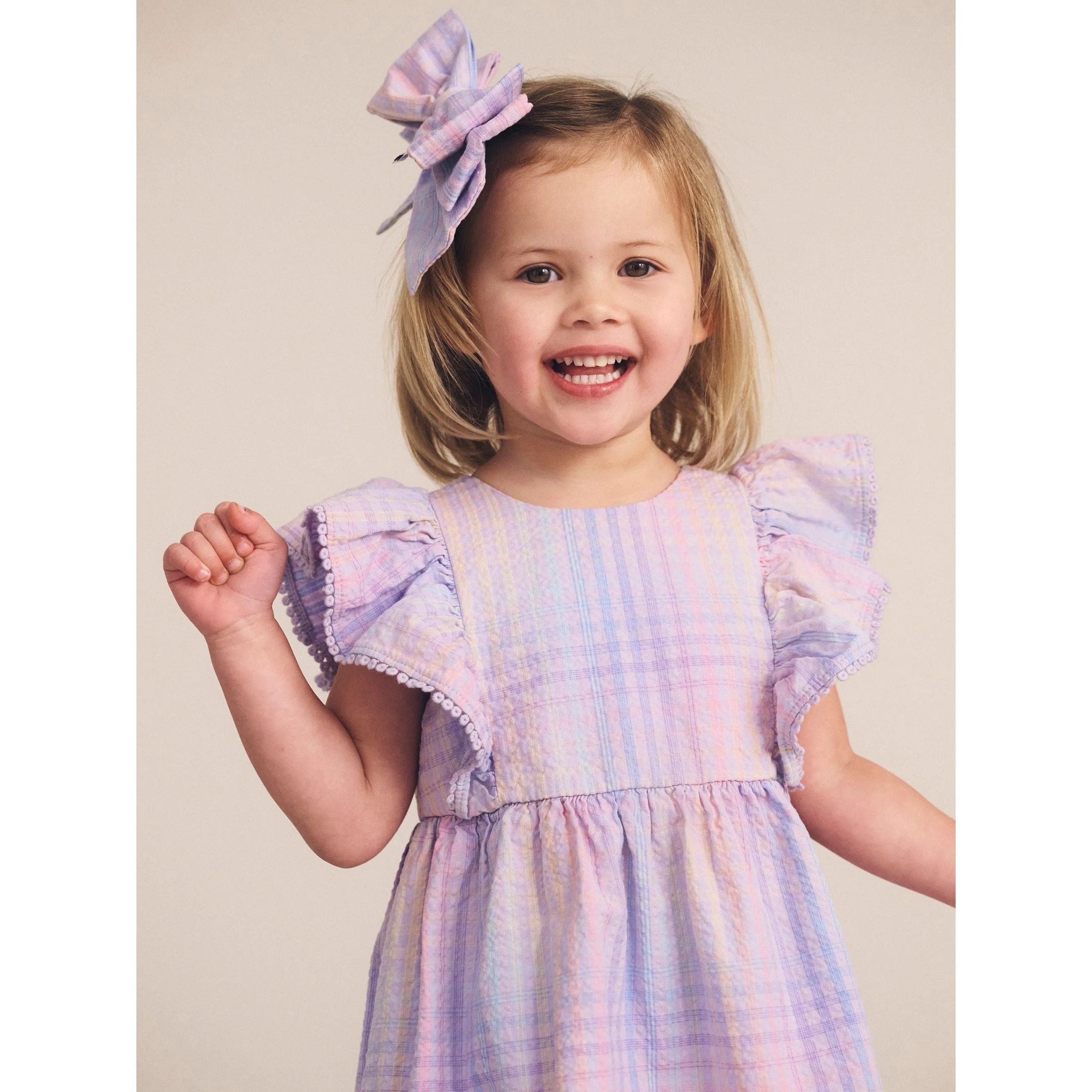 Rainbow Check Frill Dress