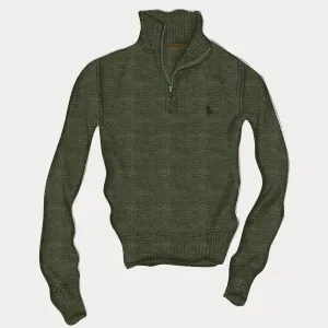 Ralph Lauren Mens Half zip pullover Classic Olive Heather